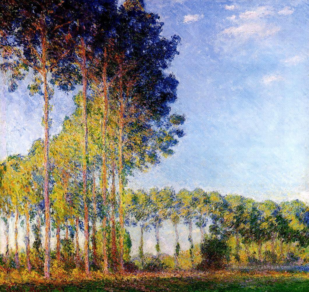 Peupliers sur les bords de la rivière Epte vu du marais Claude Monet Peintures à l'huile